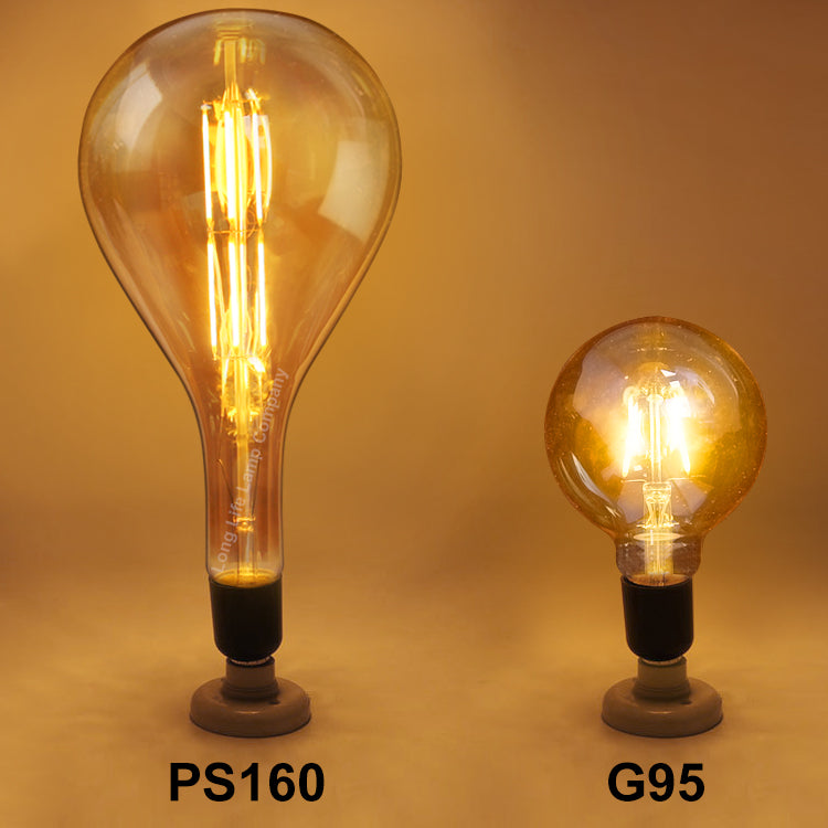 8W Pear Shape Antique Vintage LED E27 Large Smoked Glass