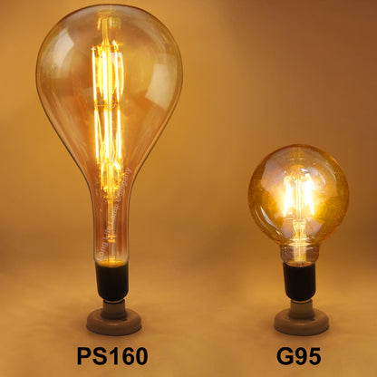 8W Pear Shape Antique Vintage LED E27 Large Smoked Glass