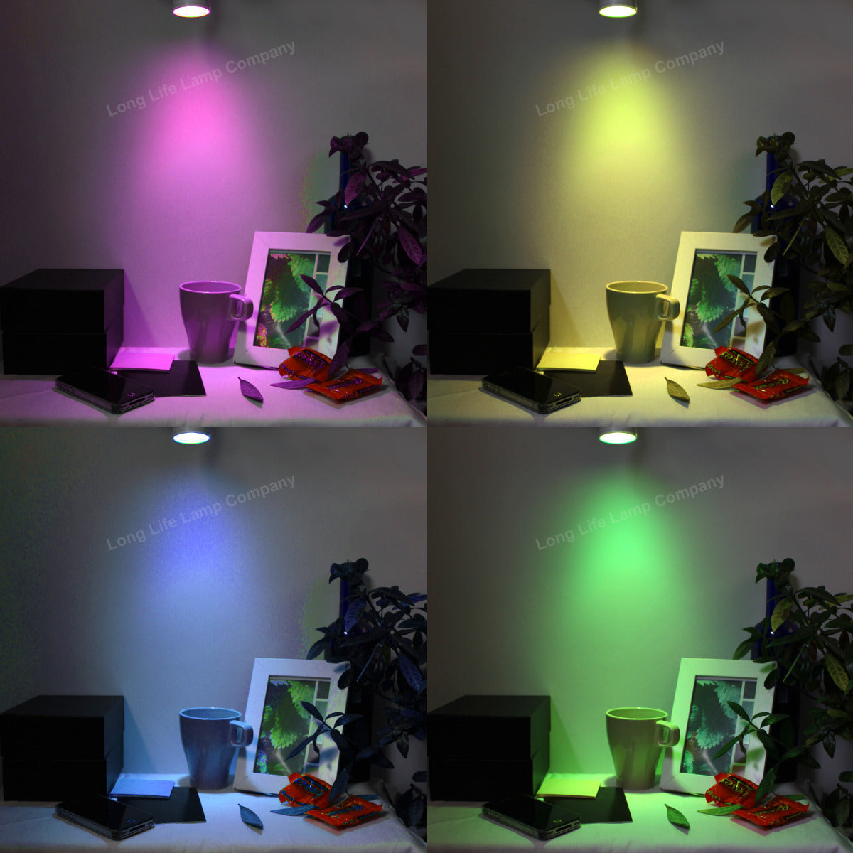 3w LED GU10 Automatic Colour Change Red Green Blue RGB Light Bulb