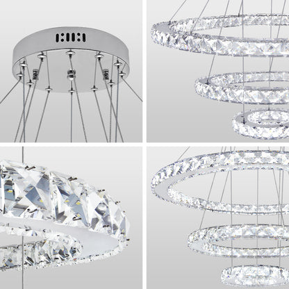 Modern Round Chandelier LED Ring Pendant Ceiling Light Cool White M0172