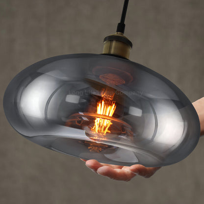 Modern Vintage Smoked Grey Glass Ceiling Pendant Light M0198