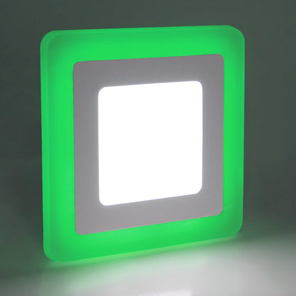 6w + 3w Square LED Ceiling Light Recessed Panel Dual Colour Cool White/Green - Energy Light Bulbs - Free delivery on all orders