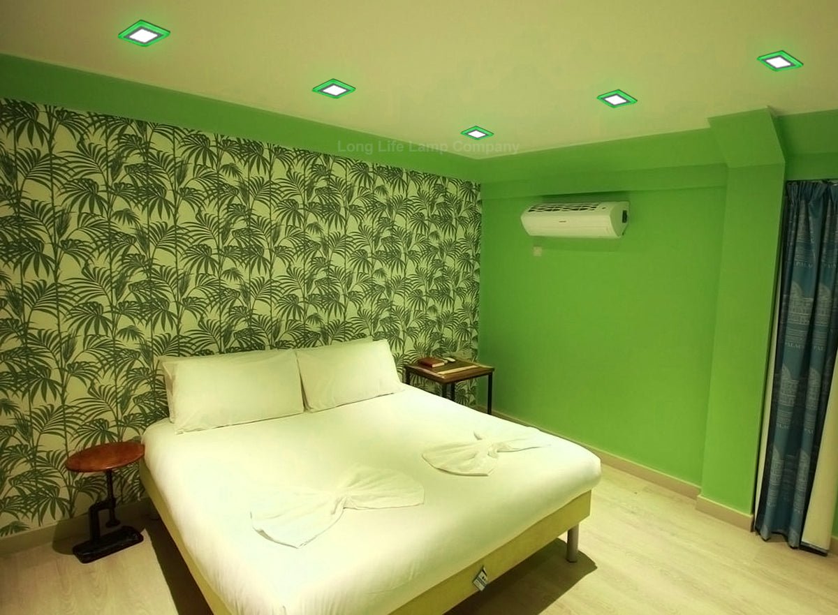 6w + 3w Square LED Ceiling Light Recessed Panel Dual Colour Cool White/Green - Energy Light Bulbs - Free delivery on all orders