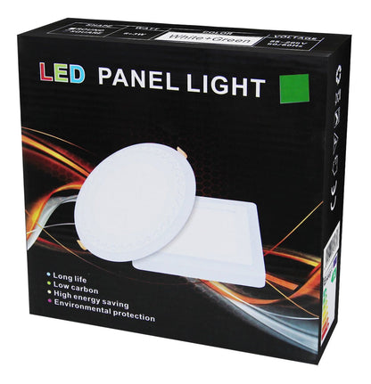 6w + 3w Square LED Ceiling Light Recessed Panel Dual Colour Cool White/Green - Energy Light Bulbs - Free delivery on all orders