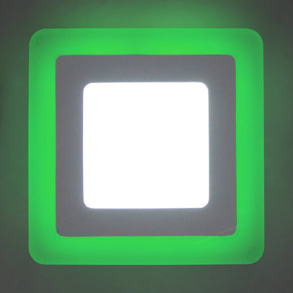 6w + 3w Square LED Ceiling Light Recessed Panel Dual Colour Cool White/Green - Energy Light Bulbs - Free delivery on all orders