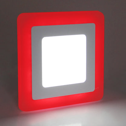 6w + 3w Square LED Ceiling Light Recessed Panel Dual Colour Cool White/Red - Energy Light Bulbs - Free delivery on all orders