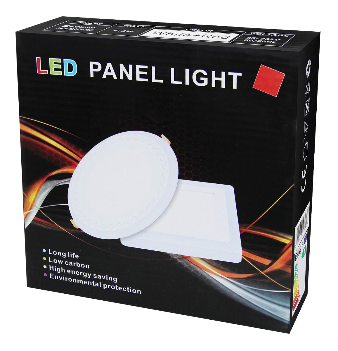 6w + 3w Square LED Ceiling Light Recessed Panel Dual Colour Cool White/Red - Energy Light Bulbs - Free delivery on all orders