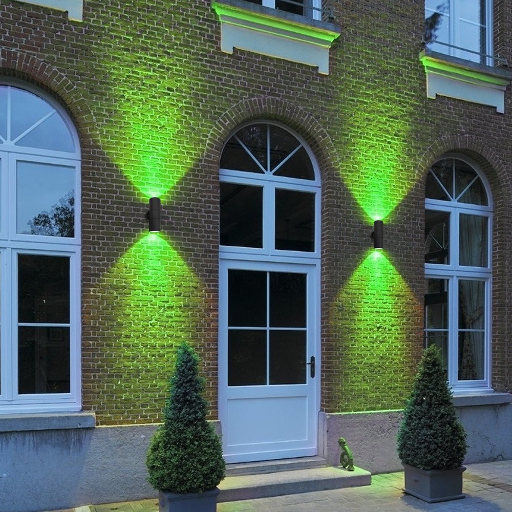 6w Coloured LED Double Wall Light Black Body - Energy Light Bulbs - Free delivery on all orders