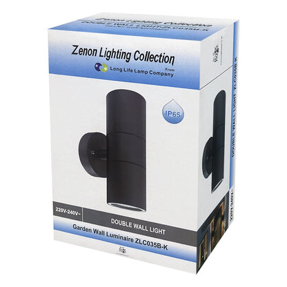 6w Coloured LED Double Wall Light Black Body - Energy Light Bulbs - Free delivery on all orders