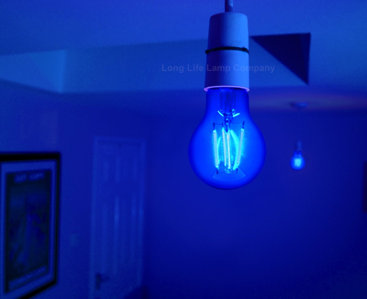 6W LED BLUE Light Bulb B22 Bayonet BC Glass A60 - Energy Light Bulbs - Free delivery on all orders