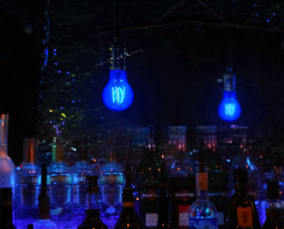 6W LED BLUE Light Bulb B22 Bayonet BC Glass A60 - Energy Light Bulbs - Free delivery on all orders