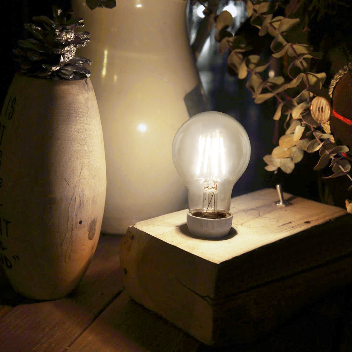 6W LED Filament A60 Light Bulb 4000k E27 Clear Glass 2 or 4 or 6 or 10 Pack