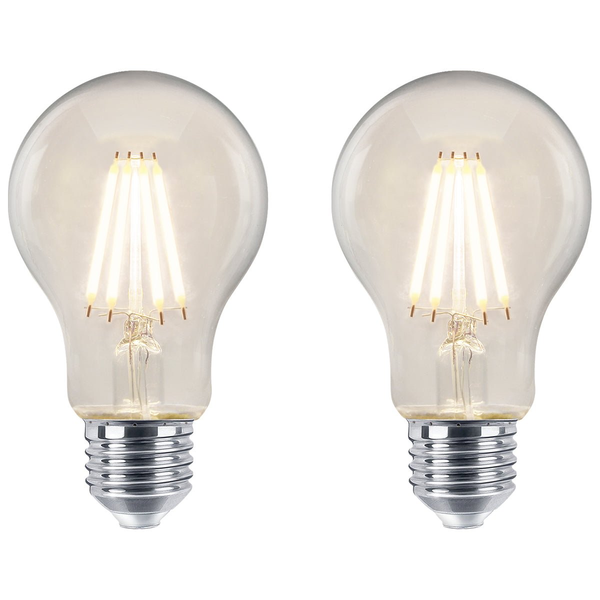 6W LED Filament A60 Light Bulb 4000k E27 Clear Glass 2 or 4 or 6 or 10 Pack - Energy Light Bulbs - Free delivery on all orders