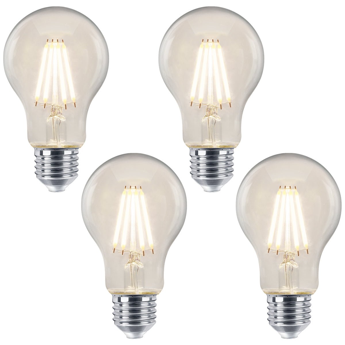 6W LED Filament A60 Light Bulb 4000k E27 Clear Glass 2 or 4 or 6 or 10 Pack - Energy Light Bulbs - Free delivery on all orders