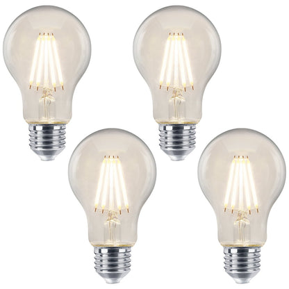 6W LED Filament A60 Light Bulb 4000k E27 Clear Glass 2 or 4 or 6 or 10 Pack - Energy Light Bulbs - Free delivery on all orders