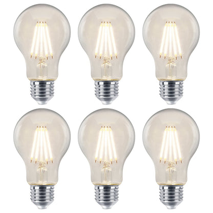 6W LED Filament A60 Light Bulb 4000k E27 Clear Glass 2 or 4 or 6 or 10 Pack - Energy Light Bulbs - Free delivery on all orders