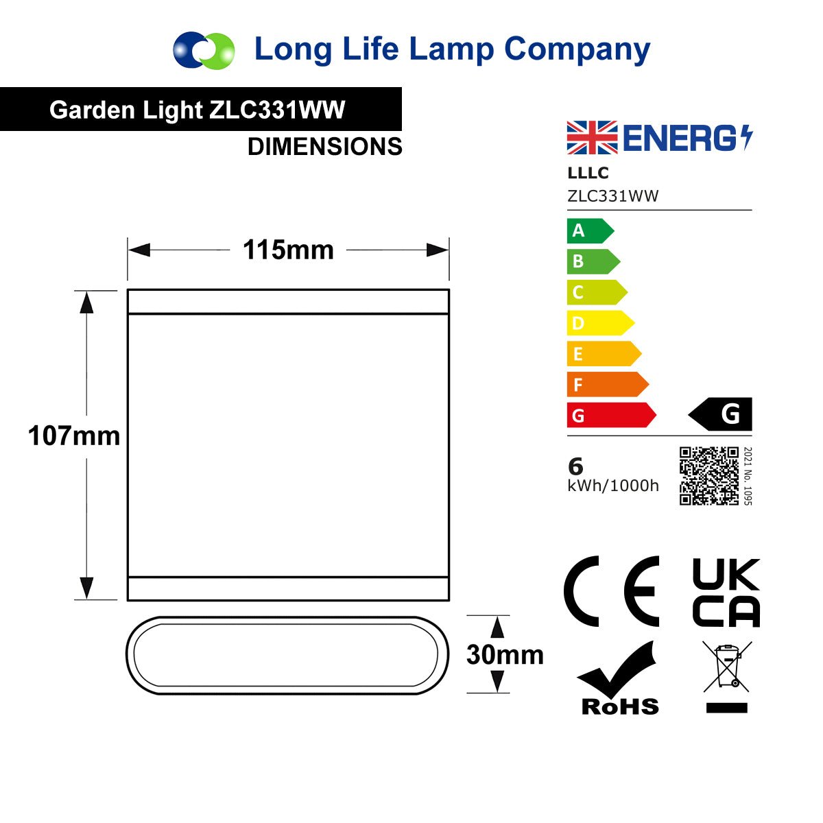 6W LED Outdoor Double Wall Light Warm White Stainless Steel IP54 ZLC331WW - Free delivery on all orders