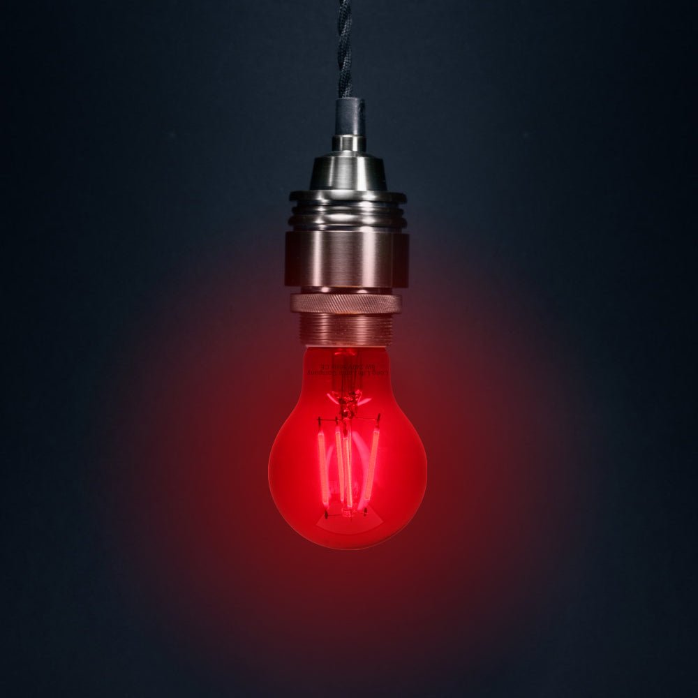 6W LED RED Light Bulb B22 Bayonet BC Glass A60 - Energy Light Bulbs - Free delivery on all orders