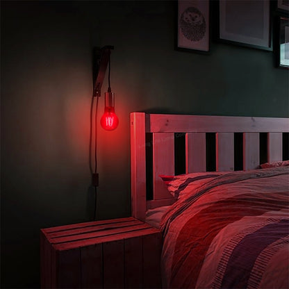 6W LED RED Light Bulb B22 Bayonet BC Glass A60 - Energy Light Bulbs - Free delivery on all orders
