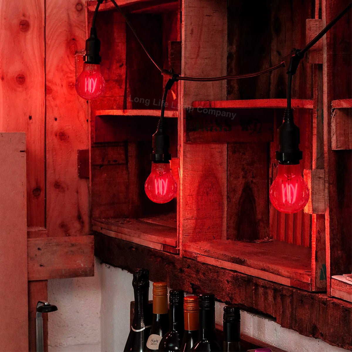 6W LED RED Light Bulb B22 Bayonet BC Glass A60 - Energy Light Bulbs - Free delivery on all orders