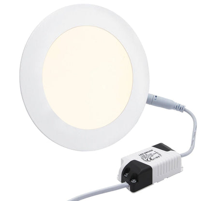 6w LED Round Recessed Ceiling Flat Panel Ultra Slim Warm White - Energy Light Bulbs - Free delivery on all orders