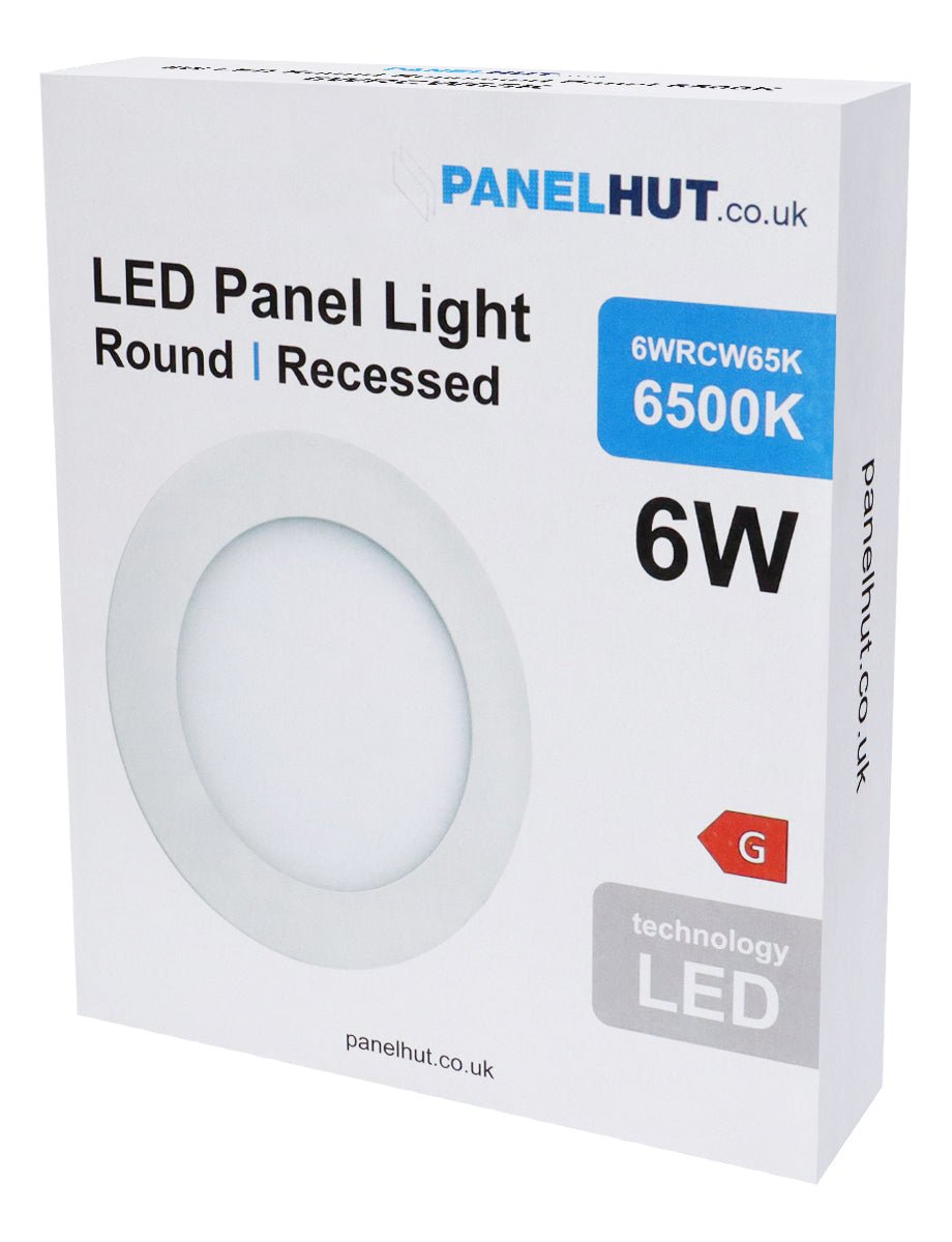 6w LED Round Recessed Ceiling Panel Ultra slim 6500K - Energy Light Bulbs - Free delivery on all orders