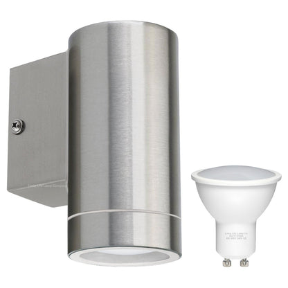 6w LED Single Stainless Steel Wall Light IP65 - Energy Light Bulbs - Free delivery on all orders