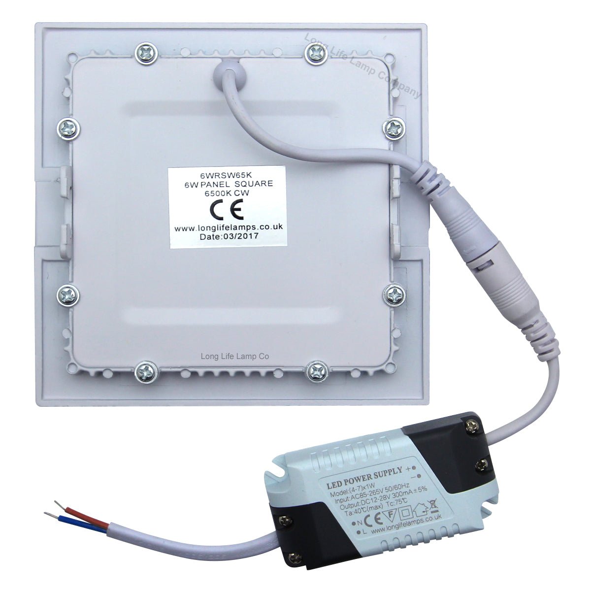 6w LED Square Recessed Ceiling Panel Cool White 6500k - Energy Light Bulbs - Free delivery on all orders