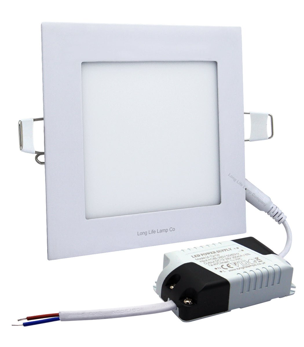 6w LED Square Recessed Ceiling Panel Cool White 6500k - Energy Light Bulbs - Free delivery on all orders