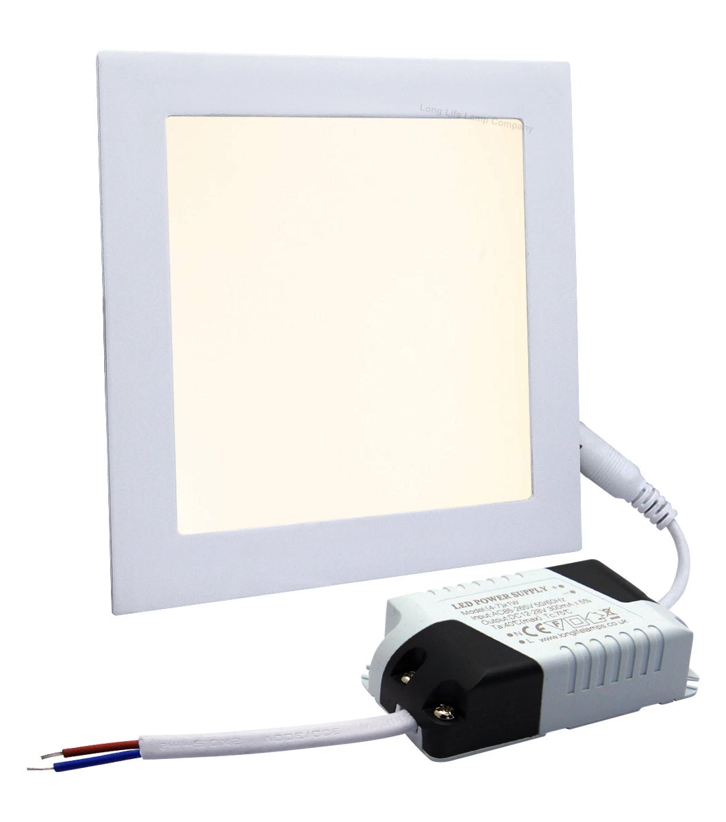 6w LED Square Recessed Ceiling Panel Warm White 3000K - Energy Light Bulbs - Free delivery on all orders