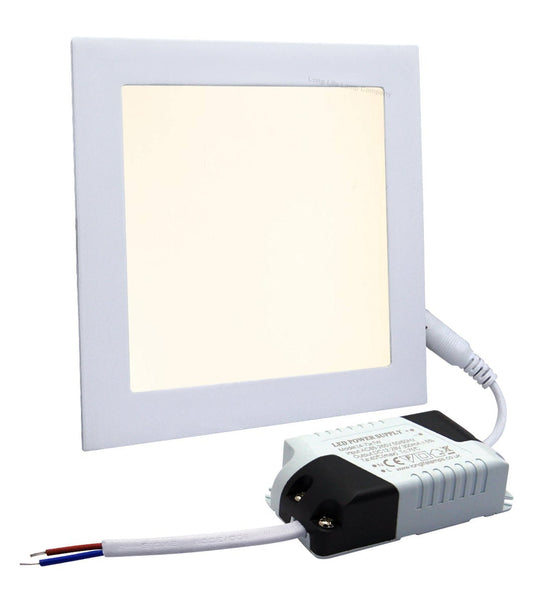 6w LED Square Recessed Ceiling Panel Warm White 3000K - Energy Light Bulbs - Free delivery on all orders