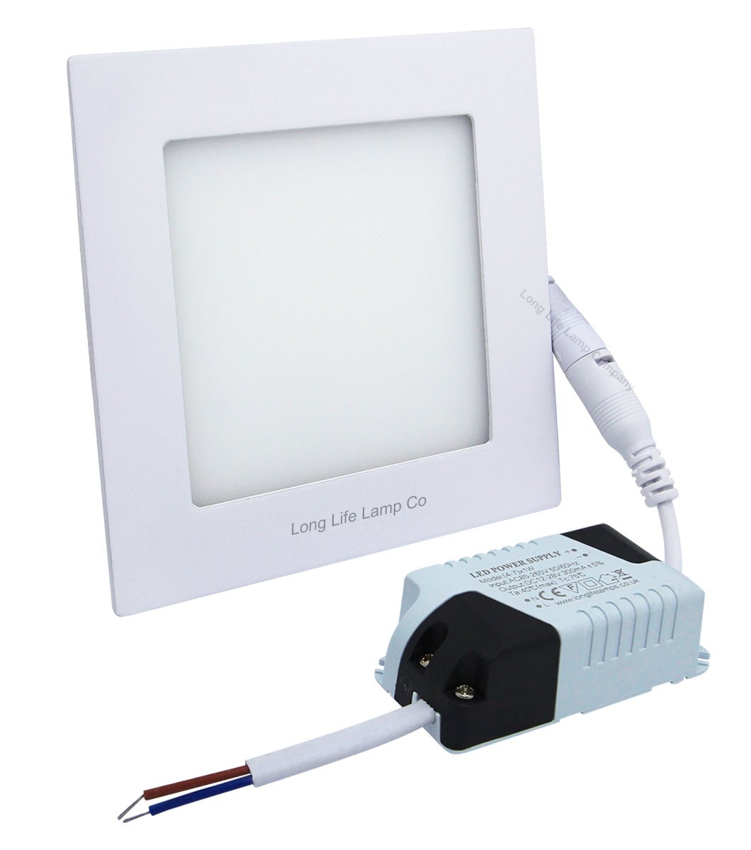 6w LED Square Recessed Ceiling Panel Warm White 3000K - Energy Light Bulbs - Free delivery on all orders