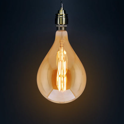 6W Pear Shape Antique Vintage LED E27 Smoked Glass Dimmable - Energy Light Bulbs - Free delivery on all orders