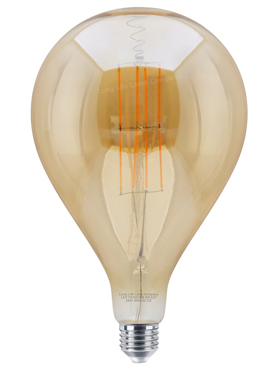 6W Pear Shape Antique Vintage LED E27 Smoked Glass Dimmable - Energy Light Bulbs - Free delivery on all orders