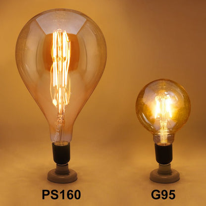 6W Pear Shape Antique Vintage LED E27 Smoked Glass Dimmable - Energy Light Bulbs - Free delivery on all orders