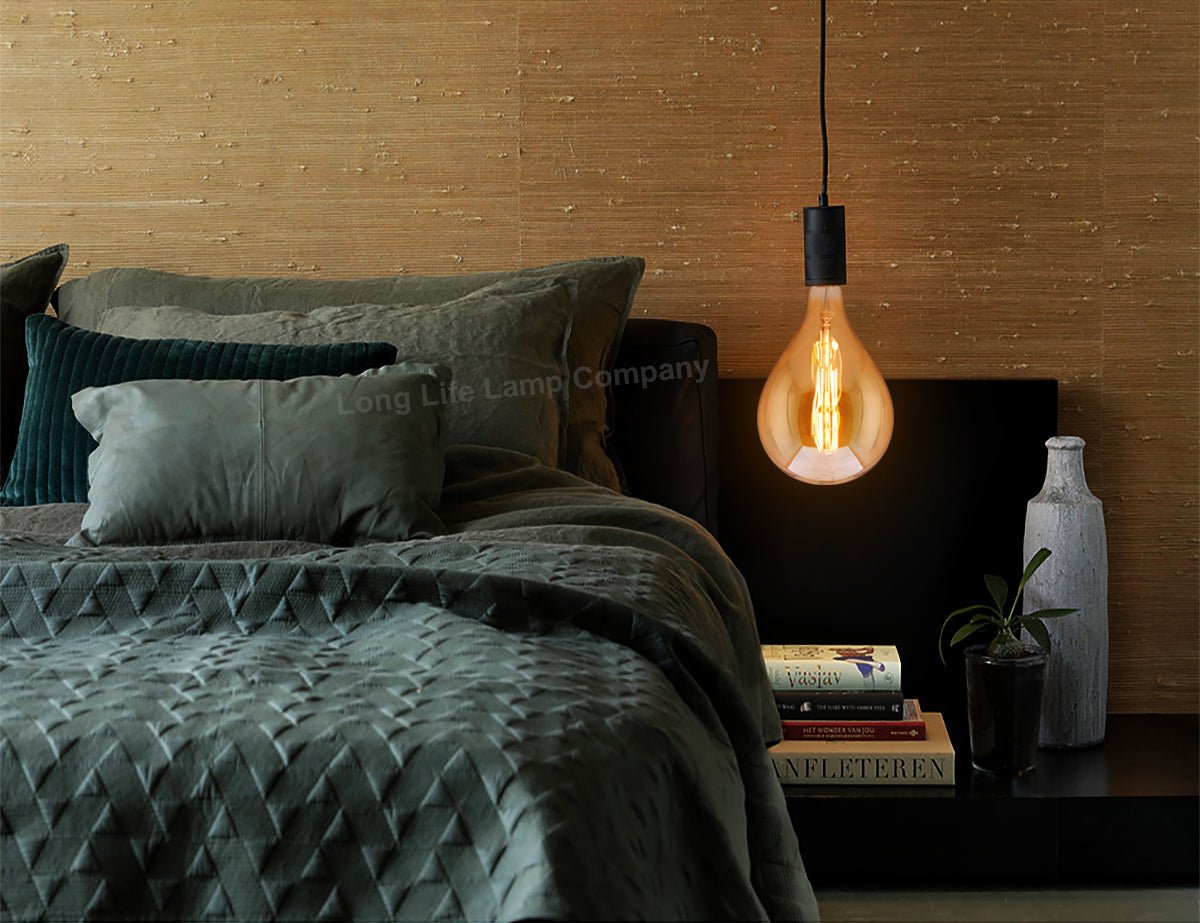 6W Pear Shape Antique Vintage LED E27 Smoked Glass Dimmable - Energy Light Bulbs - Free delivery on all orders