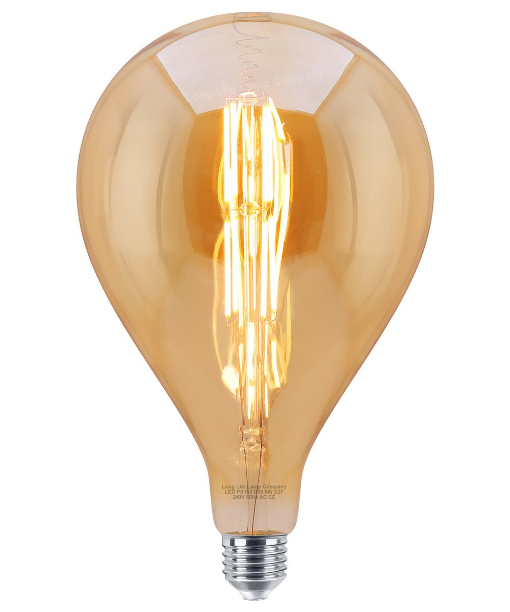 6W Pear Shape Antique Vintage LED E27 Smoked Glass Dimmable - Energy Light Bulbs - Free delivery on all orders