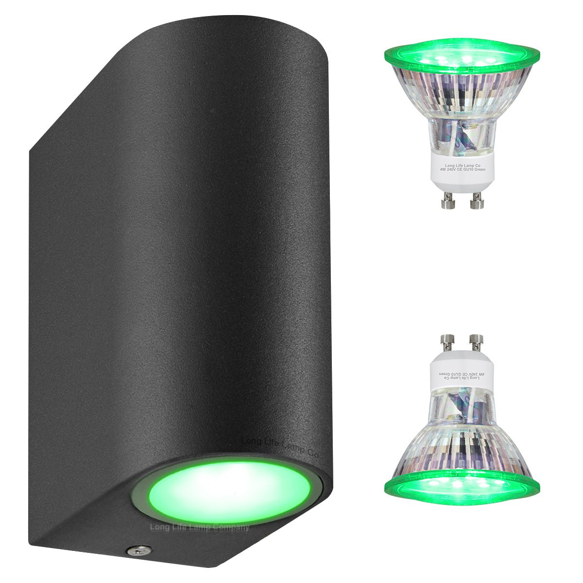 6w Red,Green, Blue Coloured LED Up Down Wall Light Black Body - Energy Light Bulbs - Free delivery on all orders
