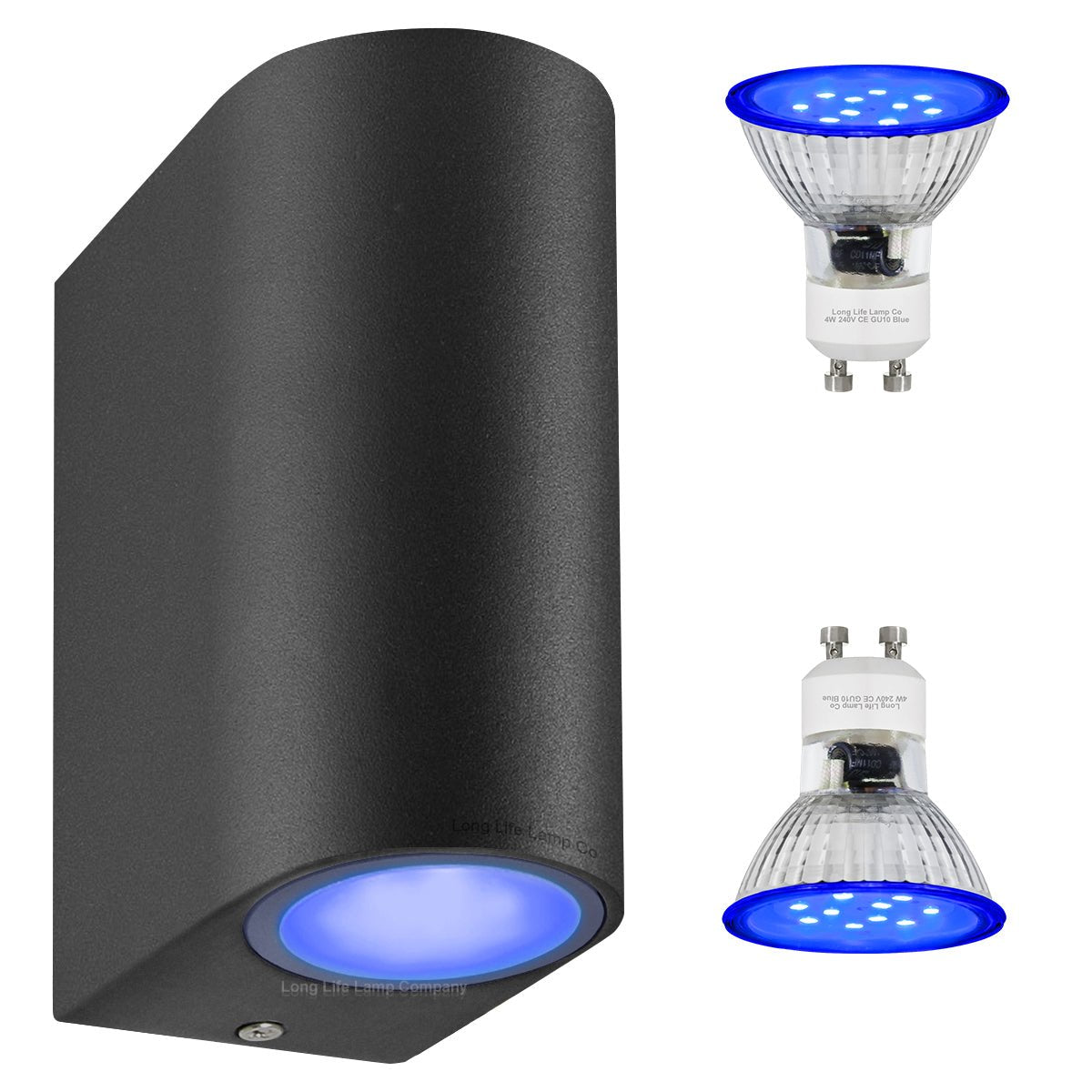 6w Red,Green, Blue Coloured LED Up Down Wall Light Black Body - Energy Light Bulbs - Free delivery on all orders