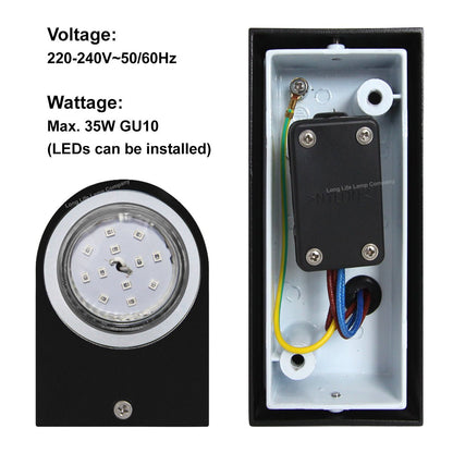 6w Red,Green, Blue Coloured LED Up Down Wall Light Black Body - Energy Light Bulbs - Free delivery on all orders