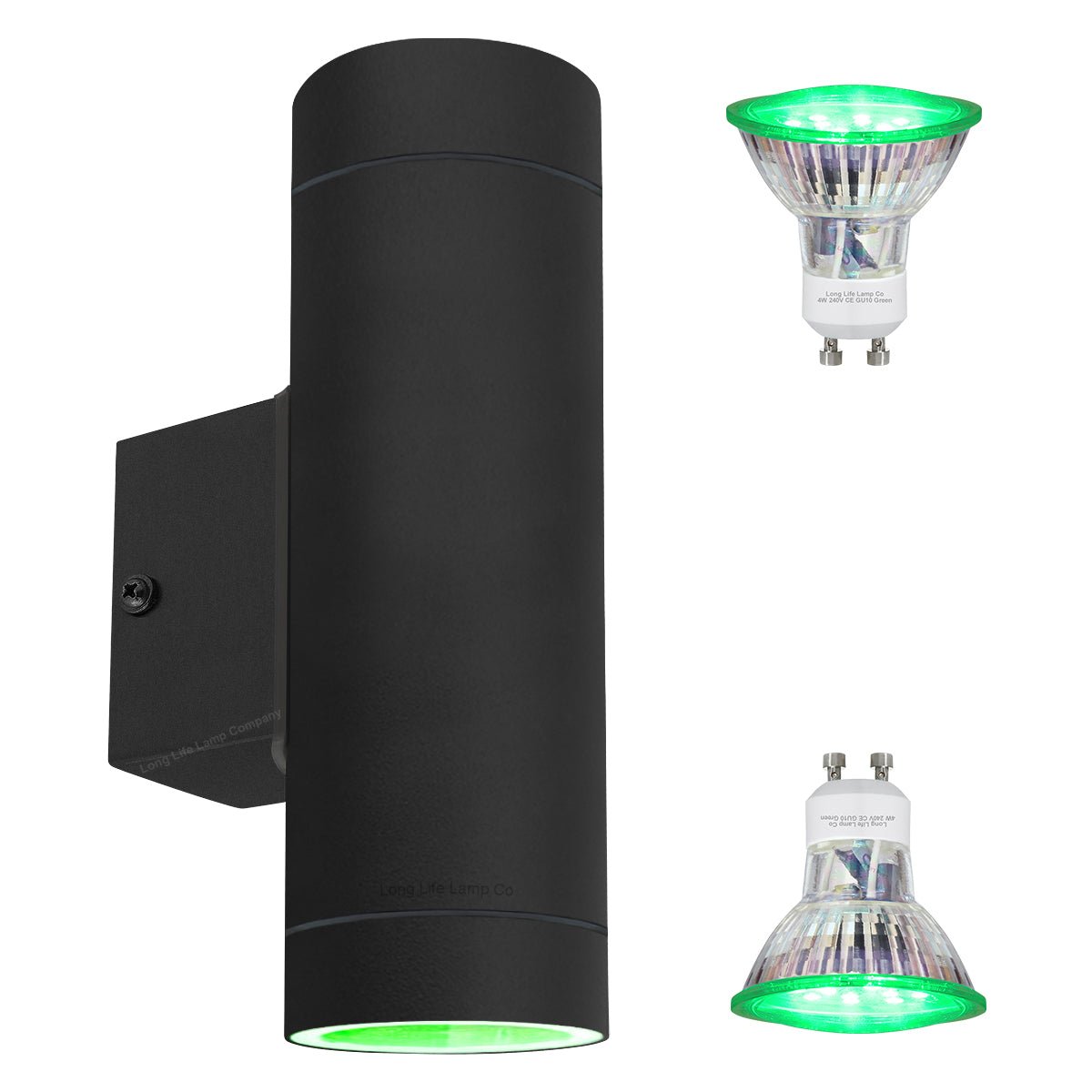 6w Red,Green, Blue Coloured LED Wall Light Black Body - Energy Light Bulbs - Free delivery on all orders