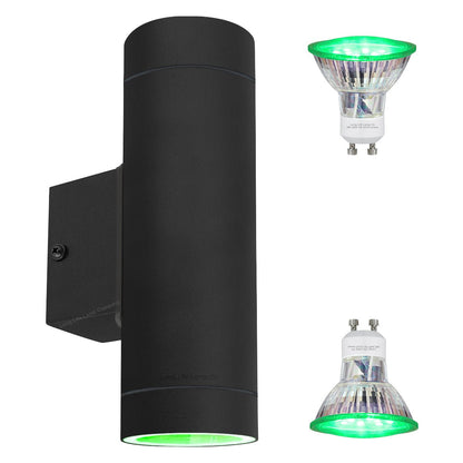 6w Red,Green, Blue Coloured LED Wall Light Black Body - Energy Light Bulbs - Free delivery on all orders