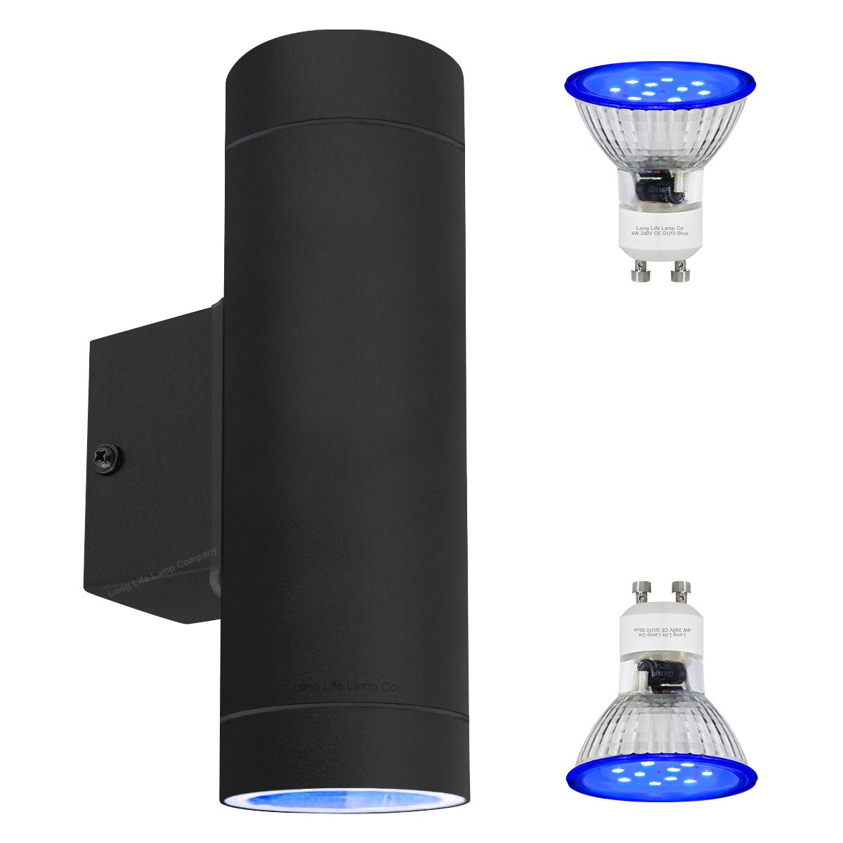 6w Red,Green, Blue Coloured LED Wall Light Black Body - Energy Light Bulbs - Free delivery on all orders