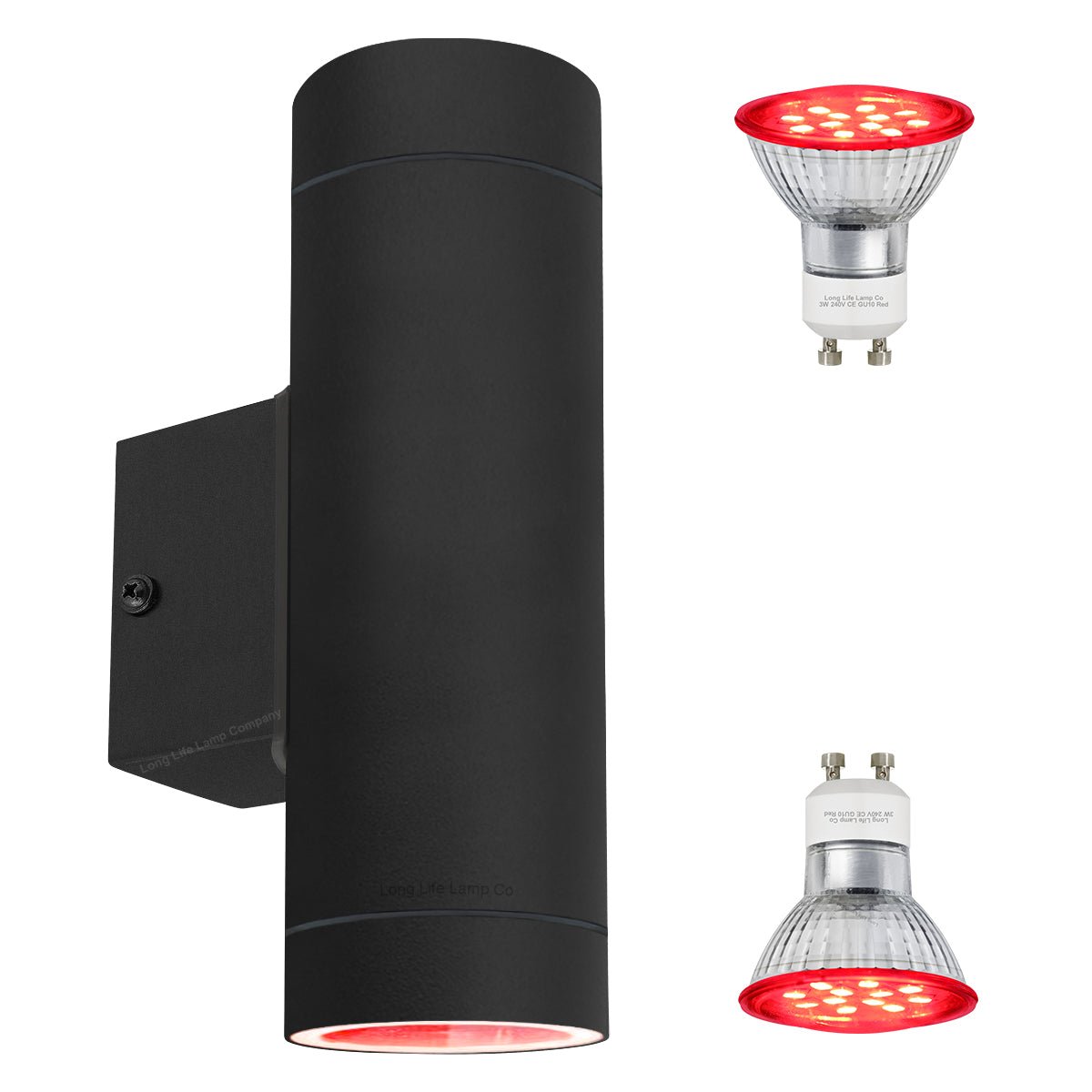 6w Red,Green, Blue Coloured LED Wall Light Black Body - Energy Light Bulbs - Free delivery on all orders