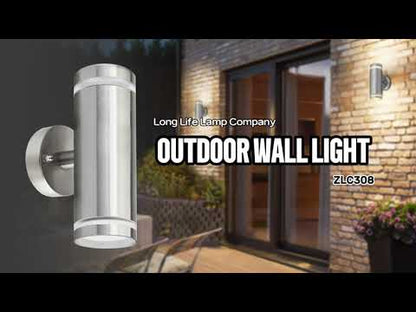 6w Red,Green, Blue Coloured LED Wall Light Stainless Steel - Energy Light Bulbs - Free delivery on all orders