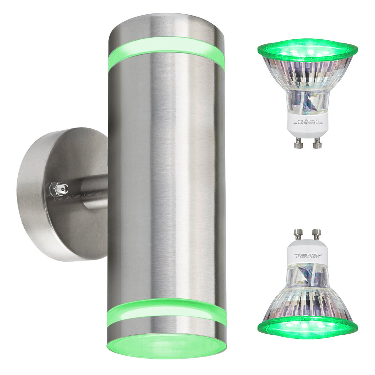 6w Red,Green, Blue Coloured LED Wall Light Stainless Steel - Energy Light Bulbs - Free delivery on all orders