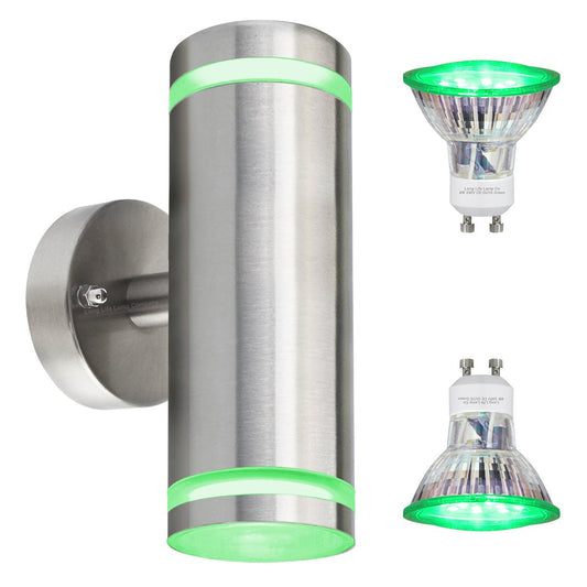 6w Red,Green, Blue Coloured LED Wall Light Stainless Steel - Energy Light Bulbs - Free delivery on all orders