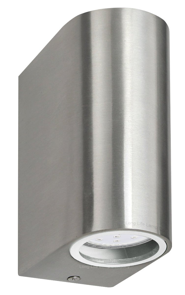 6w Red,Green, Blue Coloured Stainled Steel Wall Light - Energy Light Bulbs - Free delivery on all orders