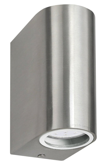 6w Red,Green, Blue Coloured Stainled Steel Wall Light - Energy Light Bulbs - Free delivery on all orders