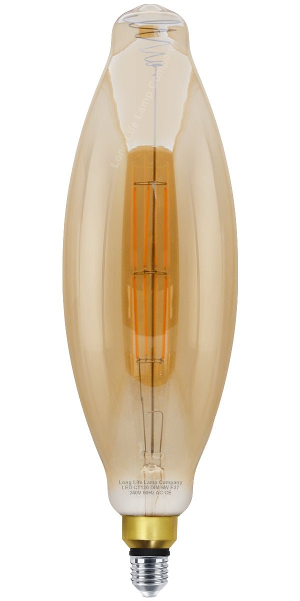 6w Tubular Antique Vintage LED Dimmable E27 Smoked Glass - Energy Light Bulbs - Free delivery on all orders